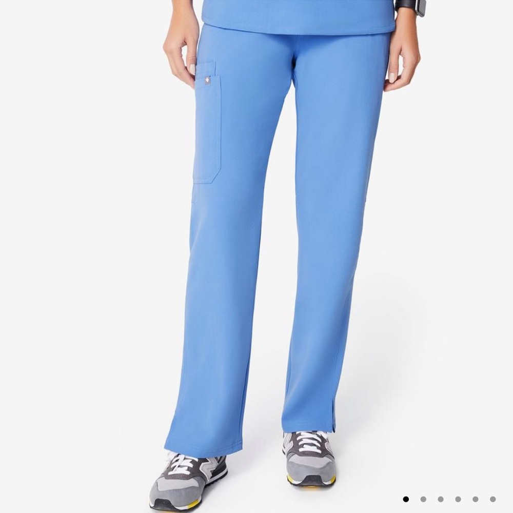 Petite Cargo Scrub Pants - S - Petite / Ceil Blue